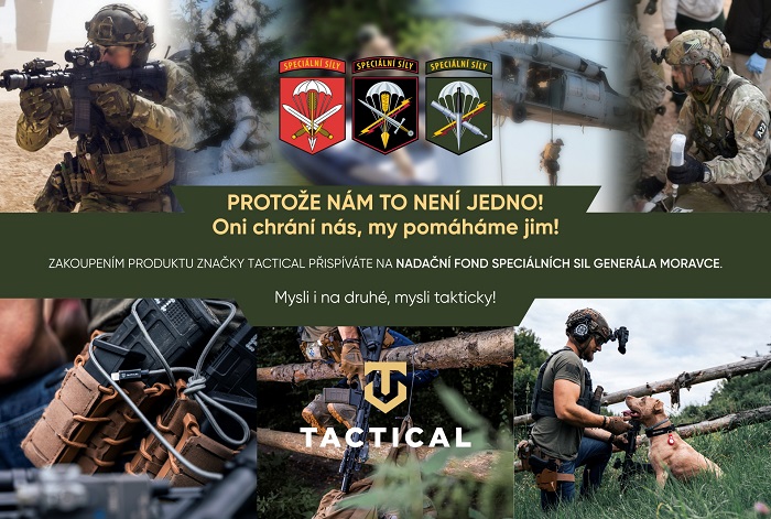 Zakoupením produktů značky Tactical přispíváte na Nadační fond speciálních sil generála Moravce. 