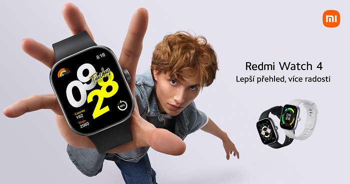 Chytré hodinky Xiaomi Redmi Watch 4 mají unisexový sportovní design s velkým hranatým 1,97“ AMOLED displejem 