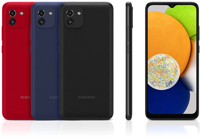 Samsung Galaxy A03 design barev