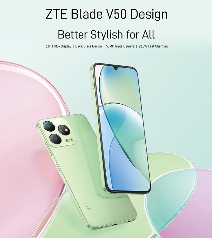 Elegantní stylový mobilní telefon ZTE Blade V50 Design 