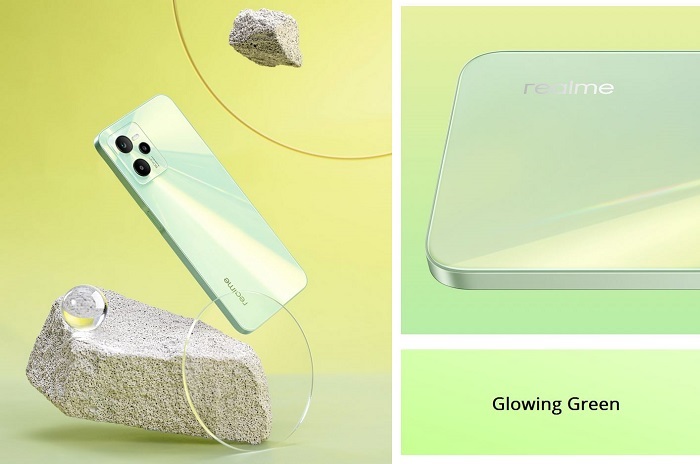 Realme C35 design Glowing Green
