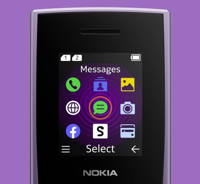 Nokia 110 4G 2023 má barevný nedotykový 1,8“ displej