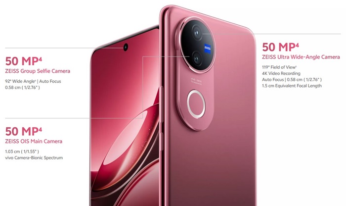 Vivo V50 5G se pyšní všemi hlavními fotoaparáty ZEISS
