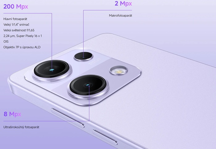 Xiaomi Redmi Note 14S má špičkový 200Mpx zadní fotoaparát se stabilizací obrazu OIS