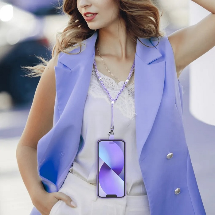 Šňůrka na krk Crystal Diamond pro pouzdro na mobilni telefon a její design