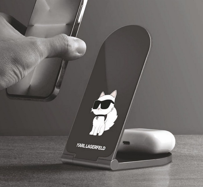 Bezdrátová stolní magnetická nabíječka 2v1 Karl Lagerfeld Choupette