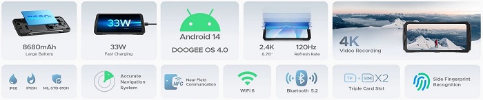 Odolný mobilní telefon Doogee V40 PRO 5G  