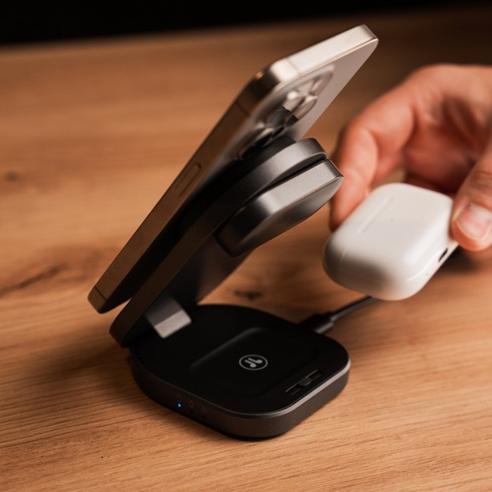 Bezdrátová skládací nabíjecí stanice SWISSTEN MagBase 3v1