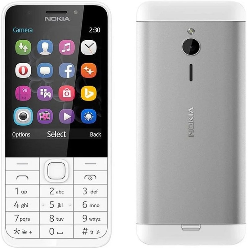 Levně Nokia 230 DS Silver / bílá