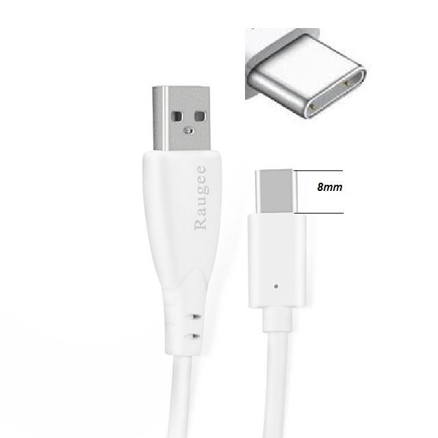 Levně USB datový kabel iGet Blackview, Ulefone Armor USB - C 8mm dlouhá koncovka bílý