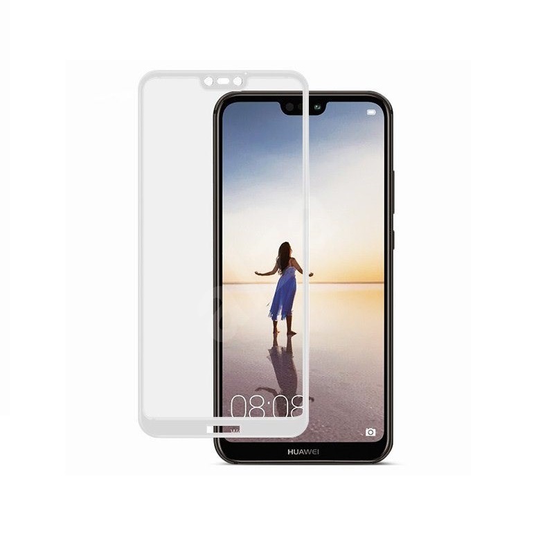 Glass 3D, 5D Tvrzené sklo 3D pro Huawei P20 Lite, plné lepení, bílá 433113