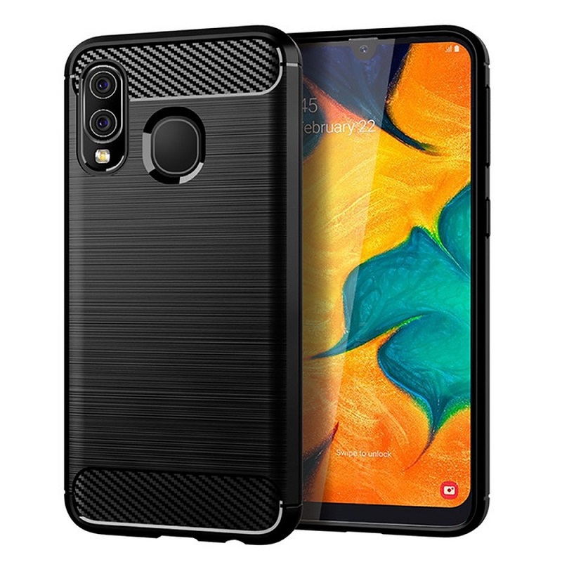 Levně Pouzdro Forcell Carbon Samsung Galaxy A40 černé