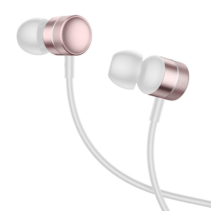 Sluchátka Baseus Encok H04 Stereo do uší růžovo-zlato / bílá