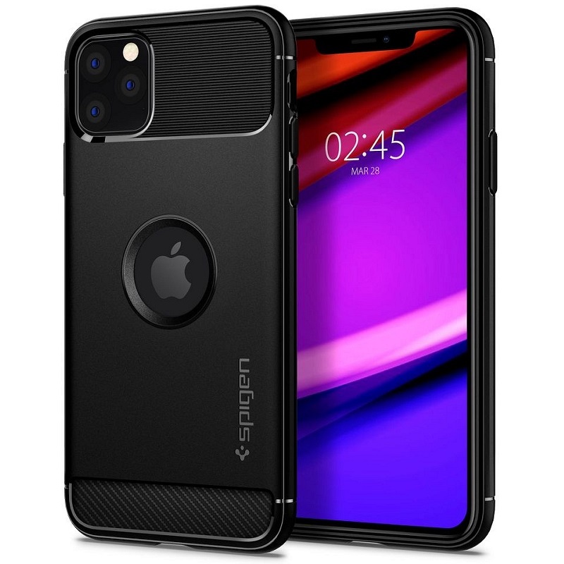 Levně Pouzdro Apple iPhone 11 SPIGEN Rugged Armor 076CS27183 černé