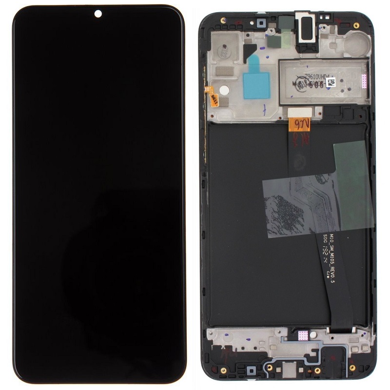 1024387_LCD display Samsung A105 Galaxy A10 dotyk + predni kryt cerny.jpg