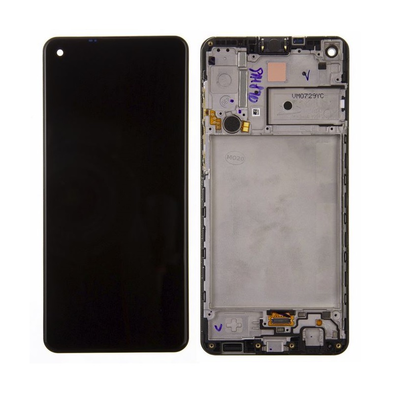 LCD display Samsung A217 Galaxy A21s + dotyk + přední kryt Service Pack Original černý