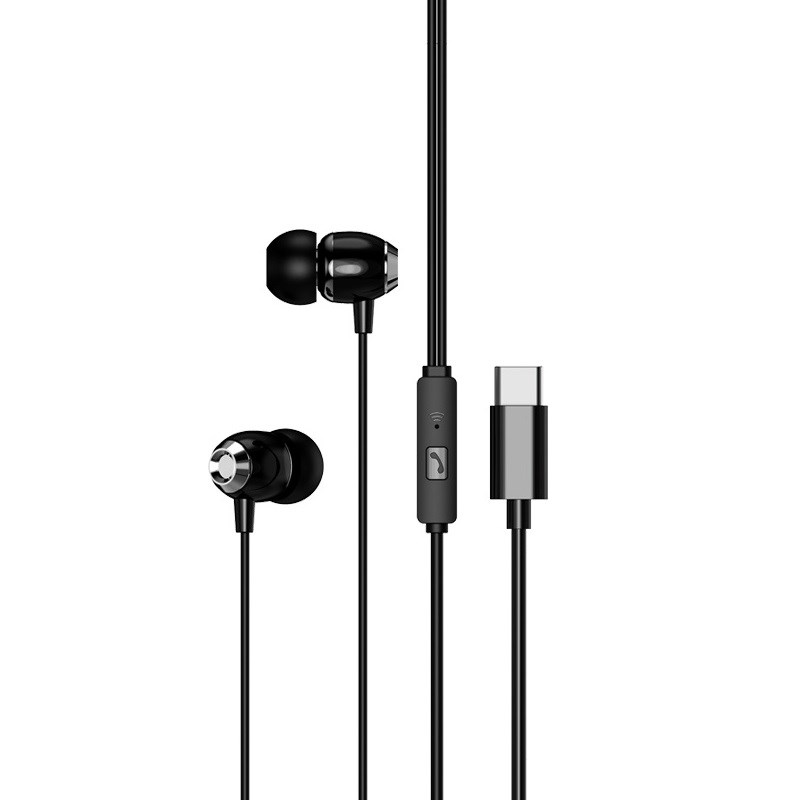 Sluchátka XO-EP25 s mikrofonem a USB C konektorem Stereo černá