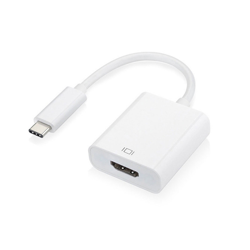 Levně Adaptér USB C (samec) na HDMI 4K (samice) audio video 25cm bílý