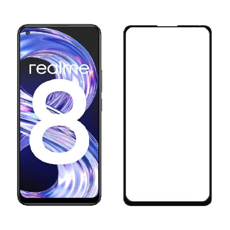 Levně Screen Glass Realme 8 5G 5D Full Glue zaoblené černé 1025758