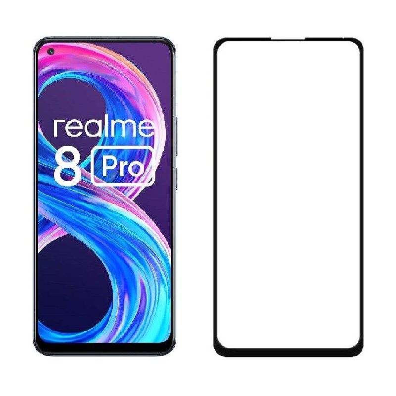 Screen Glass Protector Realme 8 / Realme 8 PRO 5D Full Glue Ceramic černé 1025924