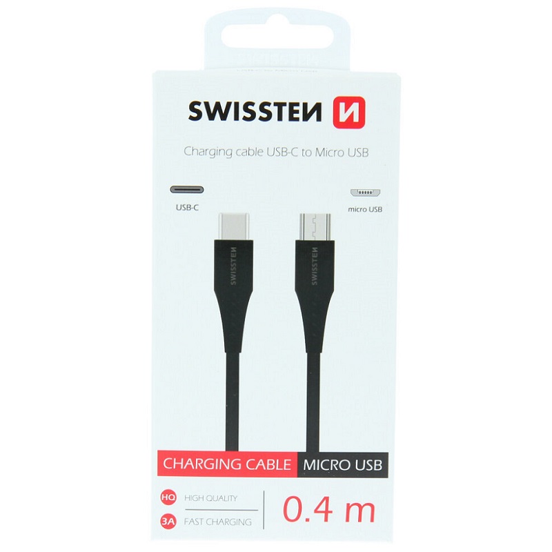 Swissten Kabel USB-C / Micro USB 0,4 M B