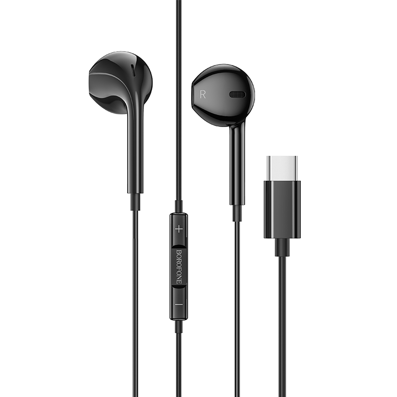 Sluchátka Borofone BM60 s mikrofonem, zesilováním a USB-C konektorem Stereo černá