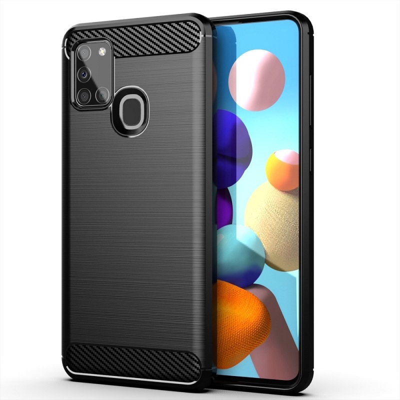Levně Pouzdro Forcell Carbon Samsung Galaxy A21s černé