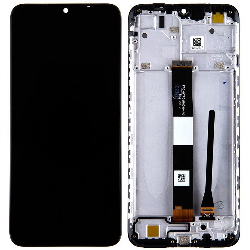 LCD display Xiaomi Redmi 9C + dotyk + přední kryt Midnight Grey