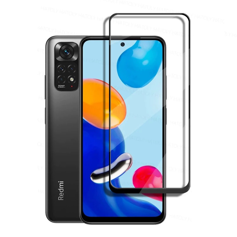 Levně Screen Glass Xiaomi Redmi Note 11, Note 11S, Note 12S 5D Full Glue zaoblené černé 1027160