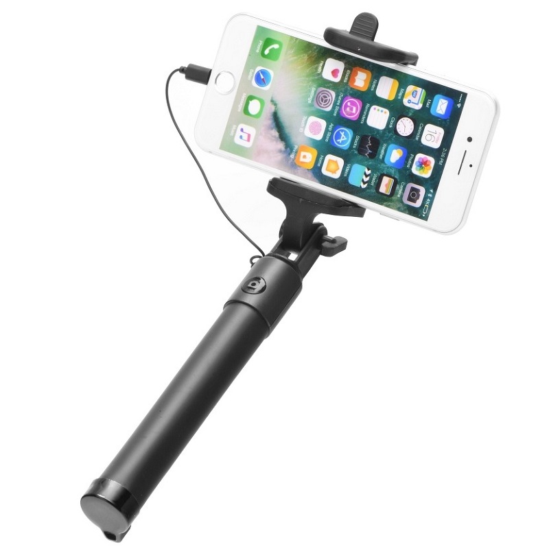 Levně Držák Monopod Selfie do ruky, konektor iPhone lightning 8 pin, teleskopický, nastavitelný