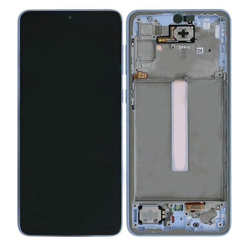 LCD display Samsung A336B Galaxy A33 5G + dotyk + přední kryt Original modrý
