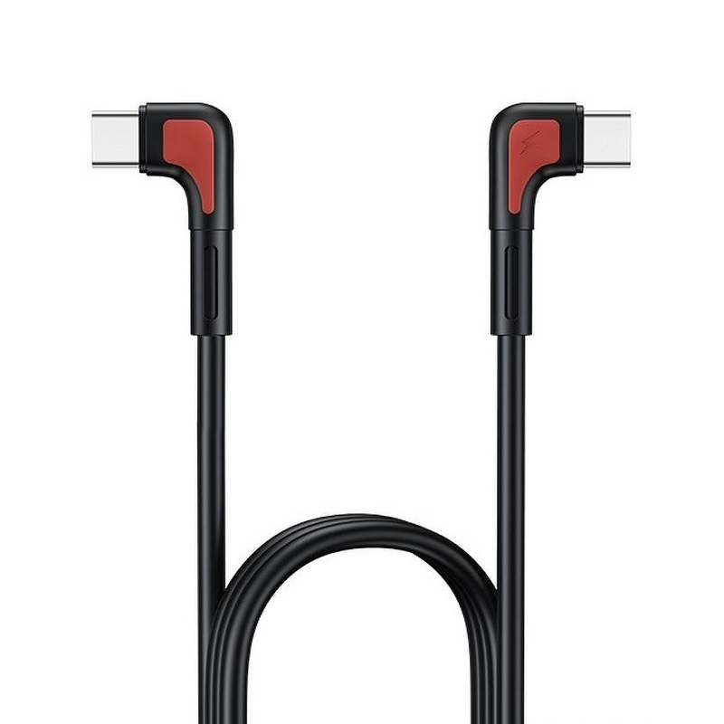USB datový kabel - USB-C to USB-C REMAX 65W Fast Charging kolmé koncovky černý