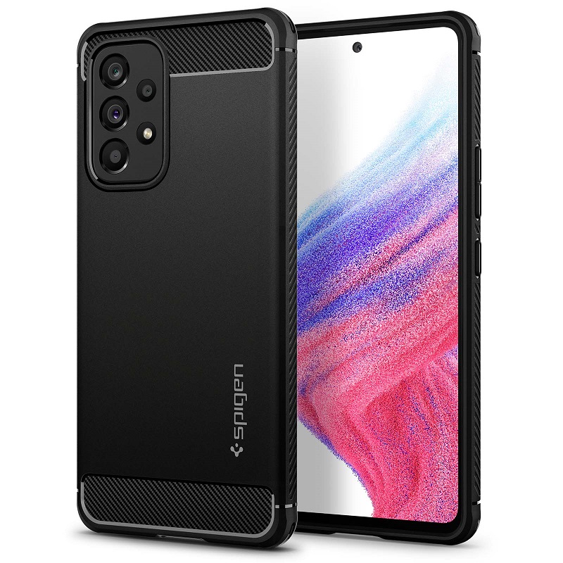 Levně Pouzdro Samsung A536 Galaxy A53 5G SPIGEN Rugged Armor ACS04159 Matte Black