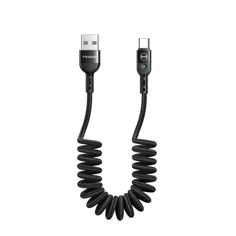 USB Spring Cable to USB-C Mcdodo Omega CA-6420 1.8m (Black)