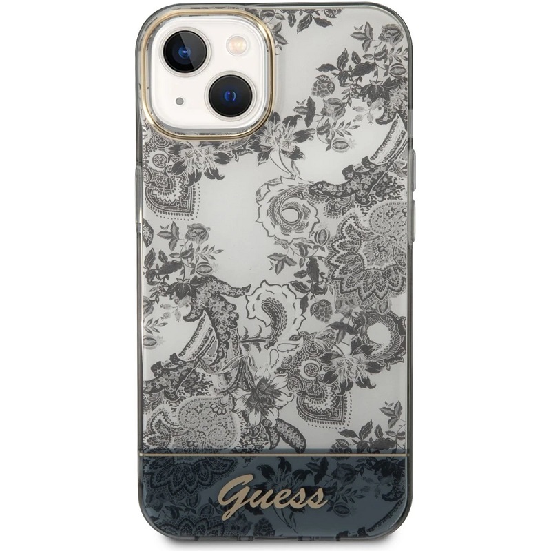 Pouzdro Guess PC/TPU Toile De Jouy iPhone 14 šedé