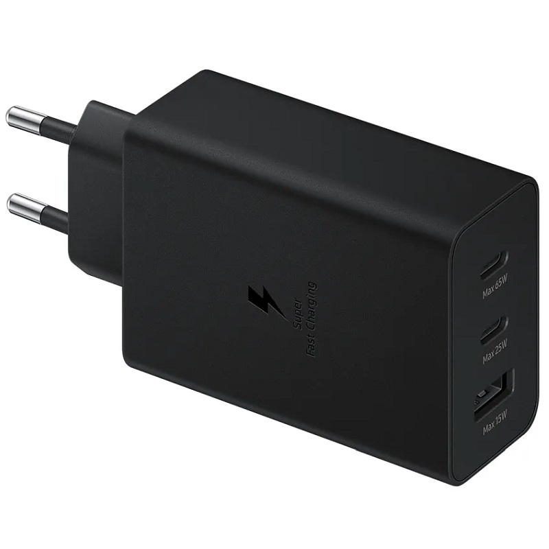 Nabíječka Samsung  EP-T6530NBE Power Trio Power Delivery 65W 2x USB C + 1x USB A S24 Series černá