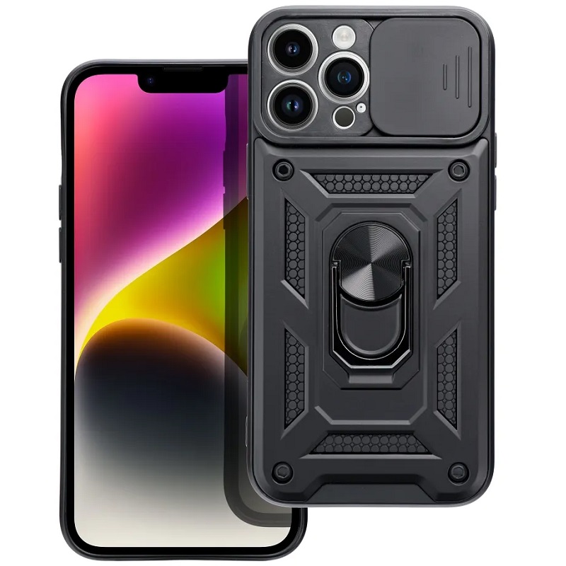 Pouzdro silikon Xiaomi Redmi Note 12 4G Slide Armor Cam Shield černé