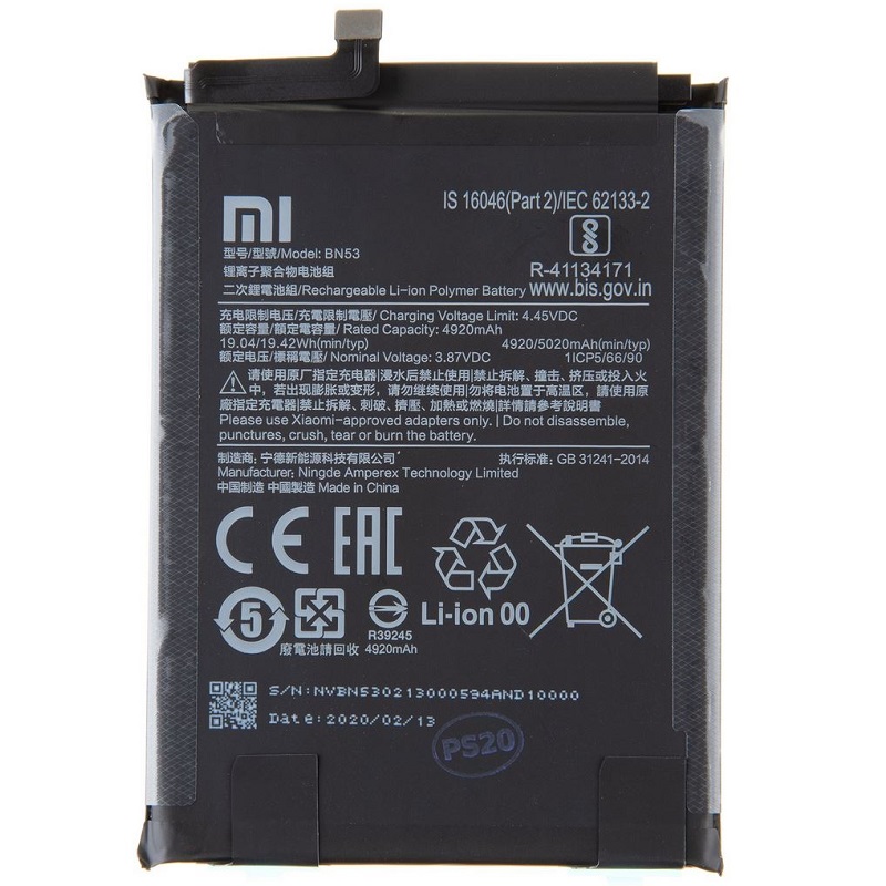 Baterie Xiaomi BN53 Redmi Note 9 PRO MAX, Note 10 PRO, 10 PRO MAX 5020mAh (Service Pack) Original