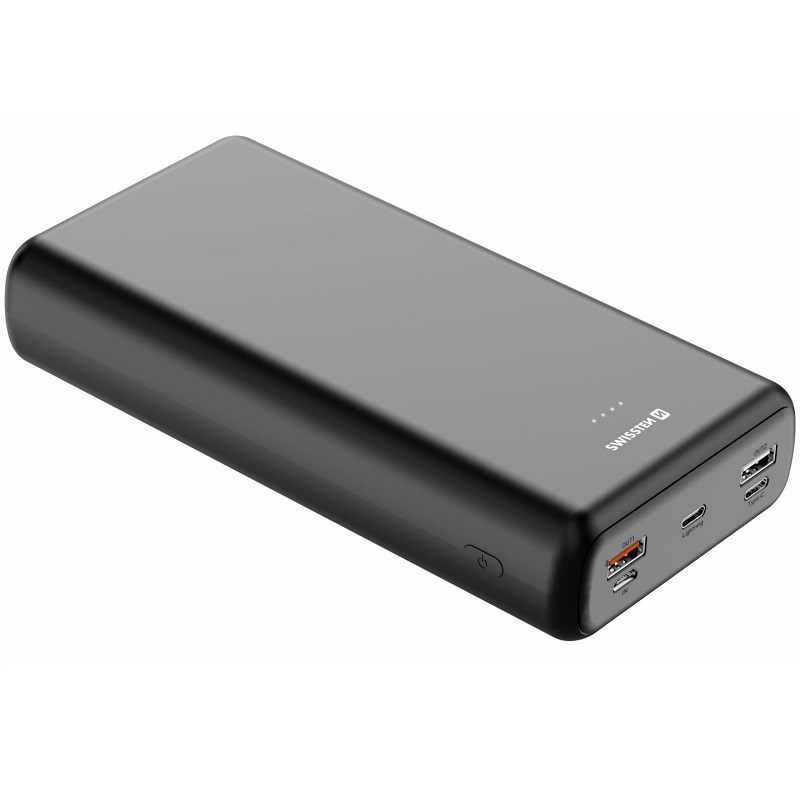 1029388_Zdroj zalozni PowerBank 30000mAh SWISSTEN Line 20W QC 3.0 Li-pol, USB, USB-C, microUSB cerny_01.JPG