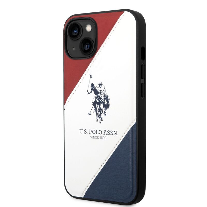 Levně Pouzdro U.S. Polo PU Leather Double Horse iPhone 14 Plus červené/bílé/námořně modré
