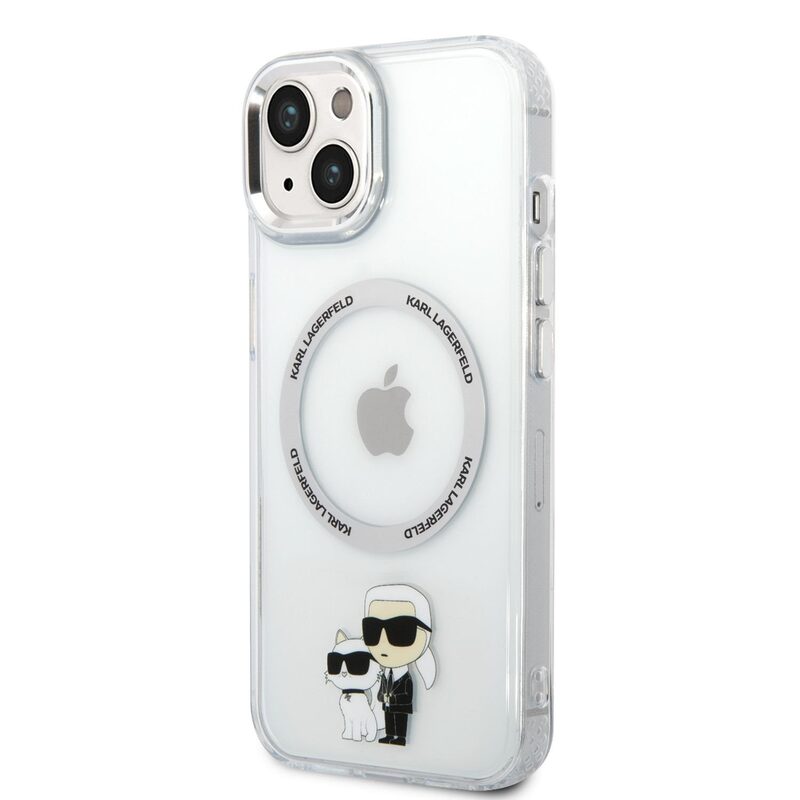 Pouzdro Karl Lagerfeld MagSafe Kompatibilní IML Karl and Choupette NFT iPhone 14 čiré