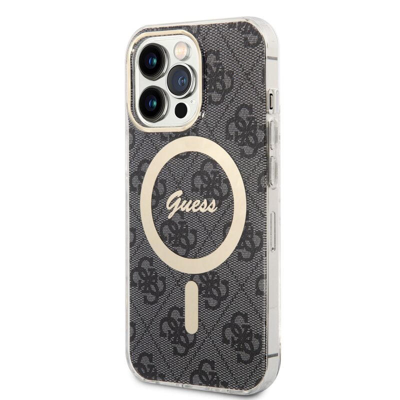 Levně Pouzdro Guess 4G IML MagSafe zadní kryt pro Apple iPhone 13 PRO Black