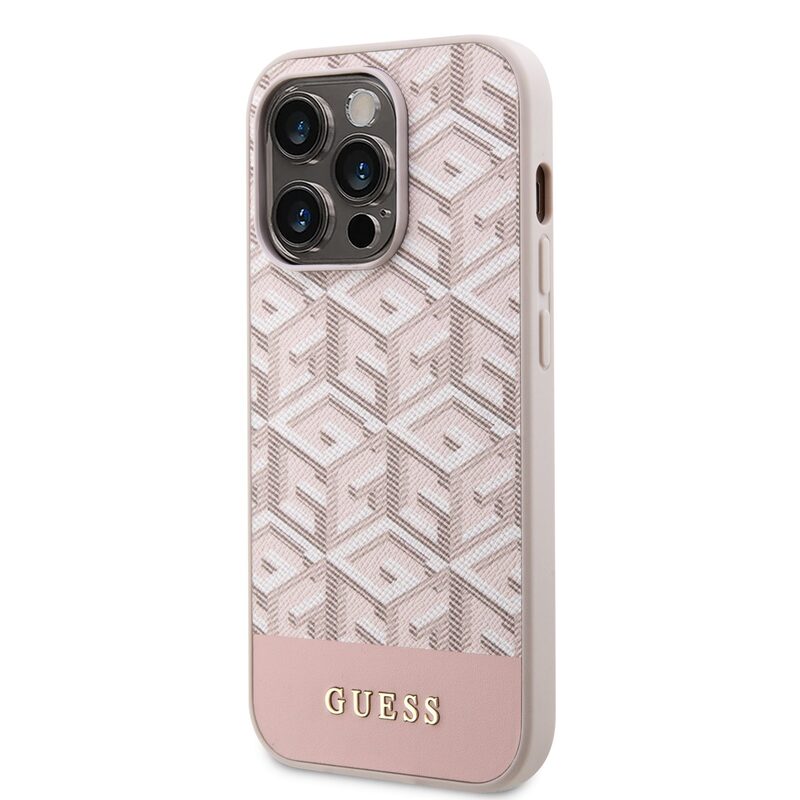 Pouzdro Guess PU G Cube MagSafe zadní kryt pro Apple iPhone 13 PRO Pink