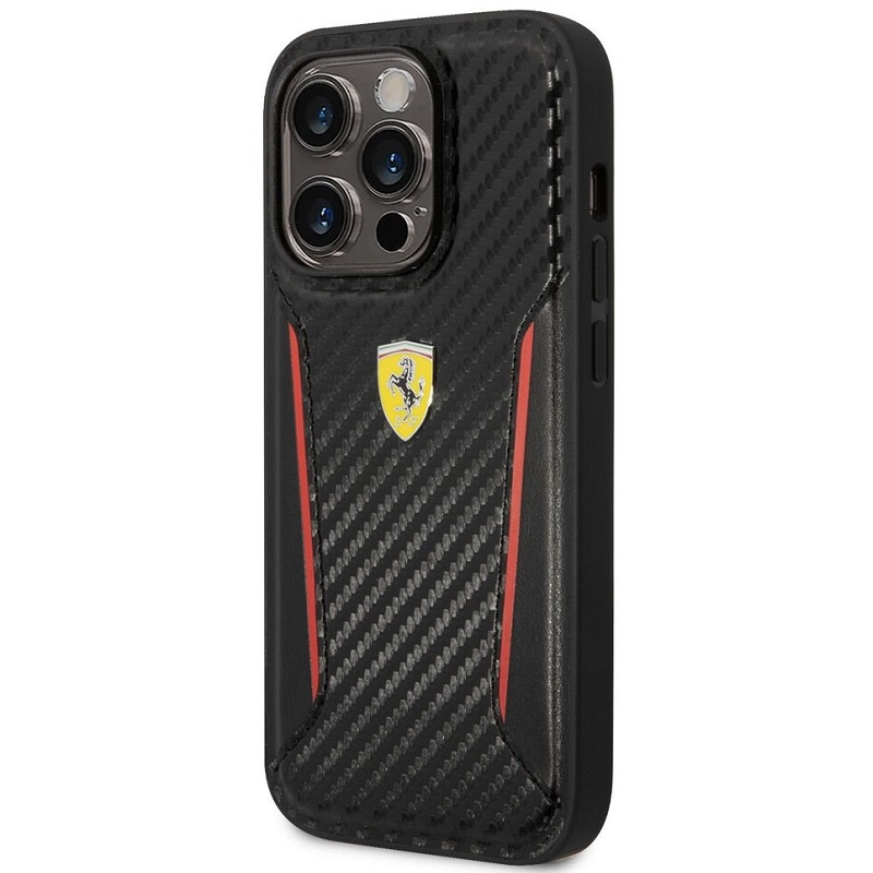 Levně Pouzdro Ferrari PU Carbon zadní kryt pro Apple iPhone 14 PRO Black