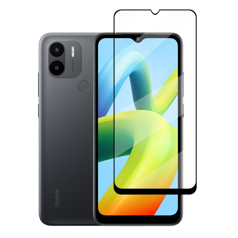 Ochranné sklo 6D Glass Xiaomi Redmi A1/A1 Plus/A2/Redmi 9/9A, celotvárové - čierne