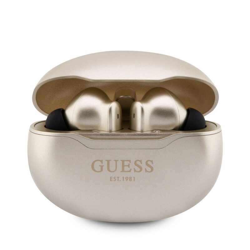 Sluchátka Bluetooth Guess True Wireless Metalic Finish BT5.3 6H Stereo Earphones Gold