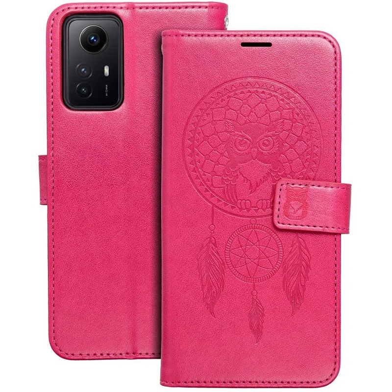 Pouzdro Flip Mezzo Book Xiaomi Redmi Note 12S vzor lapač snů Magenta fialovo červené