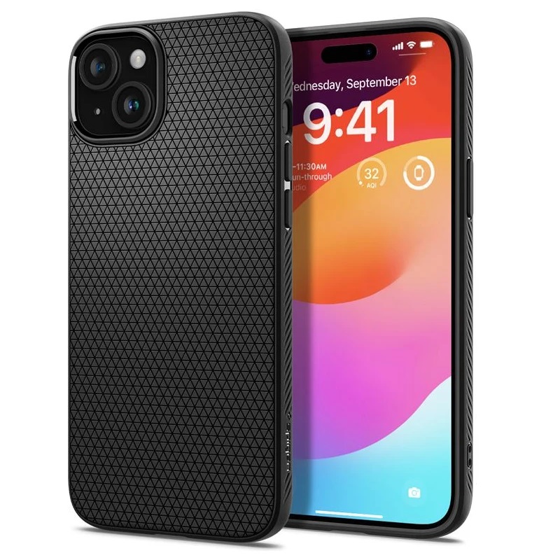 Levně Pouzdro Apple iPhone 15 PLUS SPIGEN Liquid Air ACS06650 Matte Black