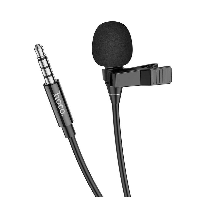 Levně Mikrofon HOCO L14 Mini Jack 3,5mm černý - externí pro telefon / počítač / diktafon