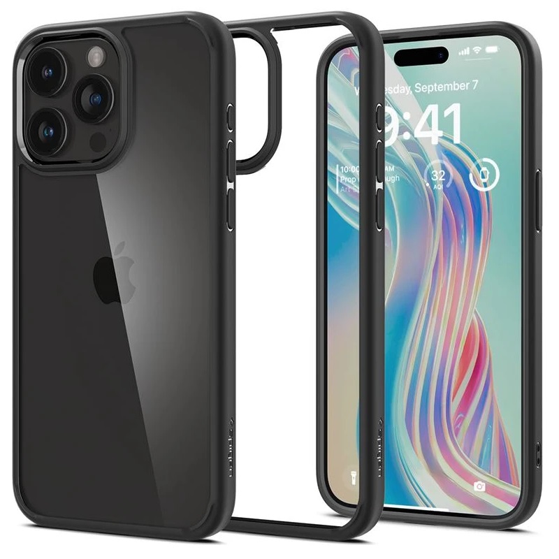 Levně Pouzdro Apple iPhone 15 PRO SPIGEN Ultra Hybrid ACS06713 Matte Black